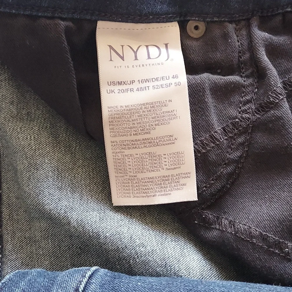 🚨SALE🚨 NYDJ Women's Dark Blue Teresa Wide Leg Jeans NWT - Picture 16 of 16
